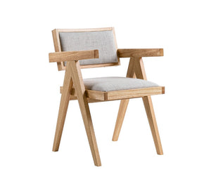 VIG Furniture Fern Natural Beige Dining Chairs Set Of 2 — Ergonomic Curved Back, Solid Rubberwood Frame, Plush Upholstery VGMA-MI-1116-NB