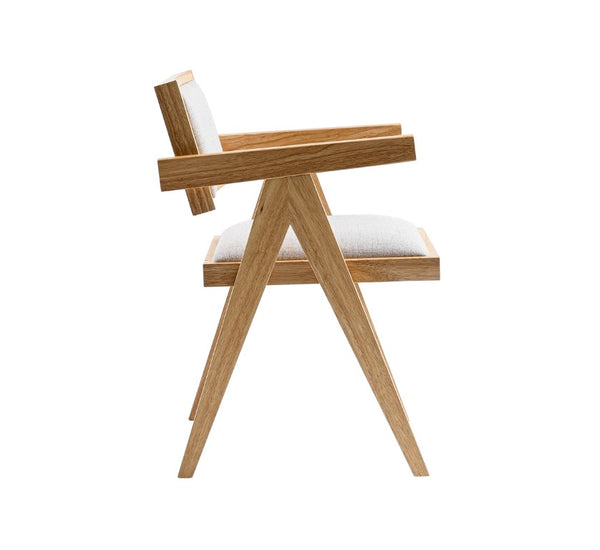 VIG Furniture Fern Natural Beige Dining Chairs Set Of 2 — Ergonomic Curved Back, Solid Rubberwood Frame, Plush Upholstery VGMA-MI-1116-NB