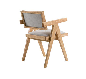 VIG Furniture Fern Natural Beige Dining Chairs Set Of 2 — Ergonomic Curved Back, Solid Rubberwood Frame, Plush Upholstery VGMA-MI-1116-NB