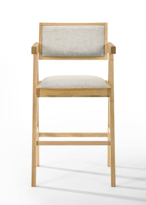 VIG Furniture Fern Modern Beige Counter Stool Set Of 2 — Natural Rubberwood Frame, High-Density Foam Seats, 26" Sh VGMA-MI-1116-BC-NB