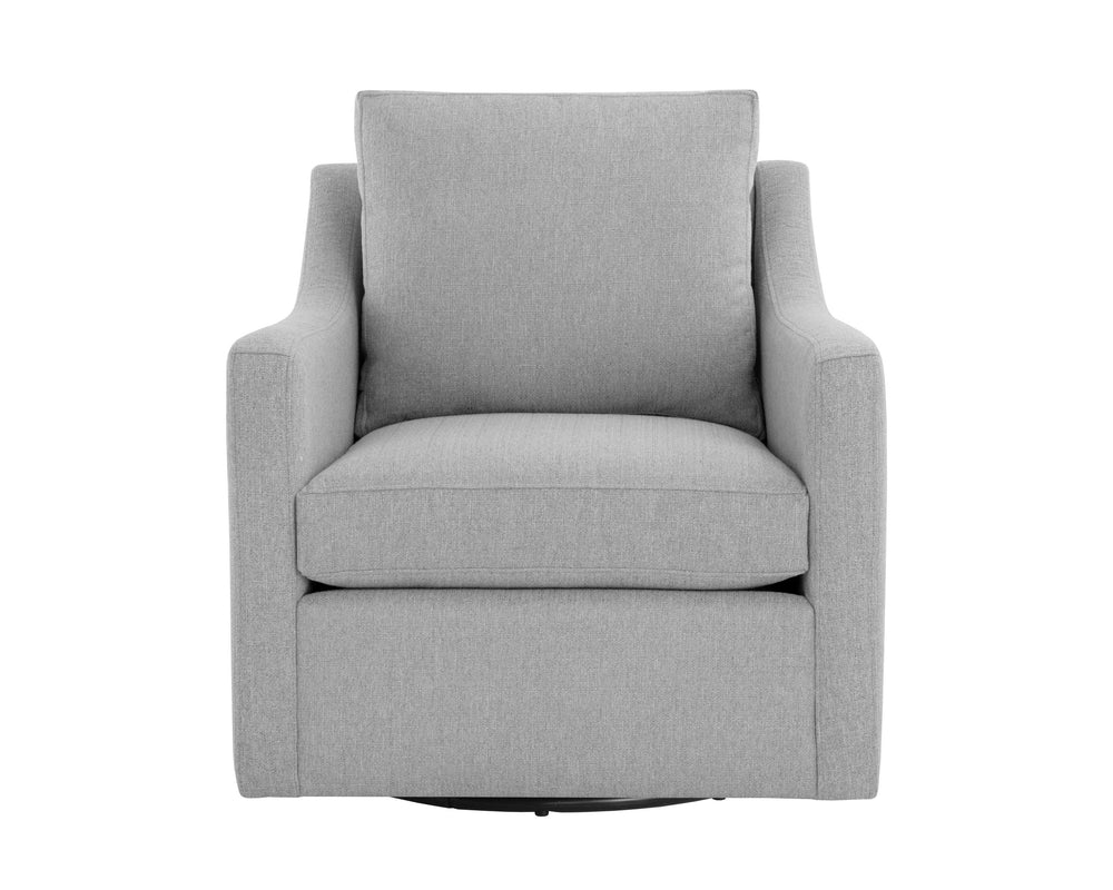 Sunpan Brianna Swivel Lounge Chair - Modern Comfort with Sustainable Design and Easy-Clean Performance Fabric Liv Dove