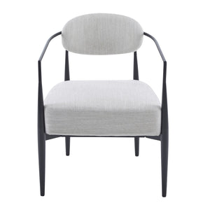 English Elm Christopher Knight Home® - Mid-Century Upholstered Accent Armchair with Pocket Spring Seat, Tapered Iron Legs, Stylish Comfort Beige,Black 26.38 L x 25.2 W x 12.6 H N776P224504L