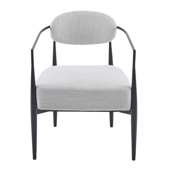 English Elm Christopher Knight Home® - Mid-Century Upholstered Accent Armchair with Pocket Spring Seat, Tapered Iron Legs, Stylish Comfort Beige,Black 26.38 L x 25.2 W x 12.6 H N776P224504L