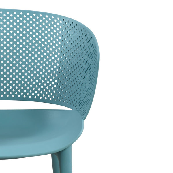 English Elm Gerald Outdoor Stackable Dining Chairs Uv Resistant Molded Plastic Patio Set of 2 Sky Blue N776P390476B