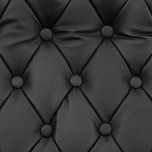 English Elm Martha Executive Swivel Chair – Classic Tufted Design with Ergonomic Comfort for Professional Workspaces Black LeatherSoft/Mahogany Frame 801L-LF0005-BK-LEA-GG