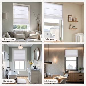 English Elm 1Pc 34X64" Cordless Roman Blind - Galen Matte Fabric For Light Control, Privacy & Modern Decor B035P341202