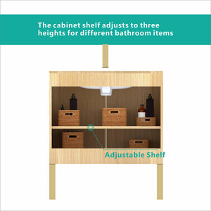 English Elm U093-Dalia30F-107 Natural Oak 30" Bathroom Vanity with Ceramic Sink, 20% More Storage & Soft-Close Doors W1865P207292
