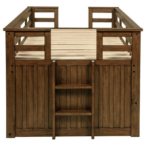 English Elm Starboard Twin Storage Bed with Trundle Pine Frame Cabin Style Kids Room B062S01721