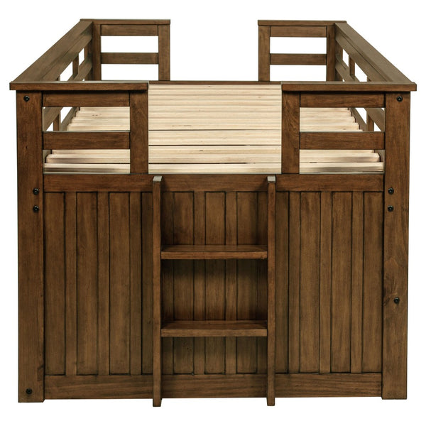 English Elm Starboard Twin Storage Bed with Trundle Pine Frame Cabin Style Kids Room B062S01721