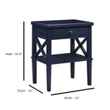 Comfort Pointe Marta Midnight Blue Nightstand Midnight Blue