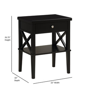 Comfort Pointe Marta Black Nightstand Black