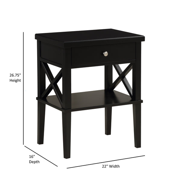 Comfort Pointe Marta Black Nightstand Black