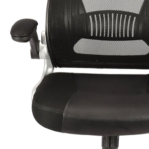 Worldwide Home Furnishings Figo-office Ergonomic Black Chair With Faux Leather, Mesh Back, Adjustable Height & Swivel Wheels Grey,Black Fabric,Metal 802-840bk