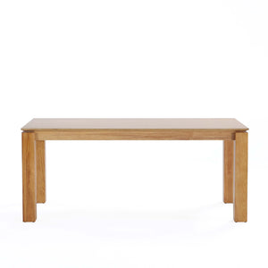 English Elm Rockaway 71" Dining Table with Beveled Top, Solid Ash Wood Frame, Seats 8, Modern Grain Finish Natural B365S00093