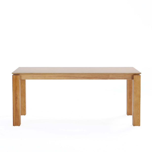 English Elm Rockaway 71" Dining Table with Beveled Top, Solid Ash Wood Frame, Seats 8, Modern Grain Finish Natural B365S00093