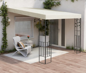 English Elm Convenient Wall Mounted Pergola Powder Coated Metal Frame Uv Resistant Outdoor Canopy T3971P427110