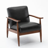 Comfort Pointe Austin Black Leather Gel Wooden Base Accent Chair Black