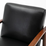 Comfort Pointe Austin Black Leather Gel Wooden Base Accent Chair Black