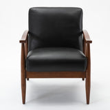 Comfort Pointe Austin Black Leather Gel Wooden Base Accent Chair Black