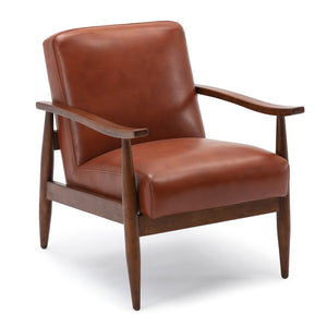 Comfort Pointe Austin Caramel Leather Gel Wooden Base Accent Chair Caramel