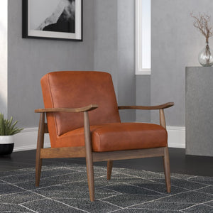 Comfort Pointe Austin Caramel Leather Gel Wooden Base Accent Chair Caramel