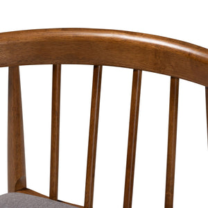 Baxton Studio Baxton Studio Wyatt Mid-Century Dining Chairs Set of 2 - Stylish Walnut & Grey Upholstered Comfort Florence Dining Chair