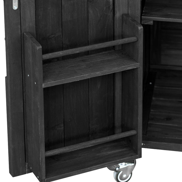 English Elm K&K Outdoor Kitchen Island Rolling Bar Cart with 1.2" 201 Stainless Top, Lockable Wheels, Spice Rack N707P235043B