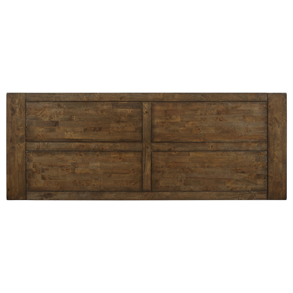 English Elm Amarillo Rustic Golden Brown Counter Height Dining Table — Solid Wood, Minimalist Design, Rich Grains B062P335877