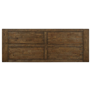 English Elm Amarillo Rustic Golden Brown Counter Height Dining Table — Solid Wood, Minimalist Design, Rich Grains B062P335877