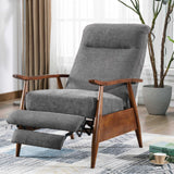 Comfort Pointe Soren Wood Arm Push Back Recliner Charcoal