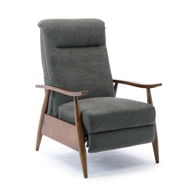 Recliner with wooden discount arms