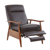 Comfort Pointe Solaris Wood Arm Push Back Recliner Burnished Brown