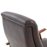 Comfort Pointe Solaris Wood Arm Push Back Recliner Burnished Brown