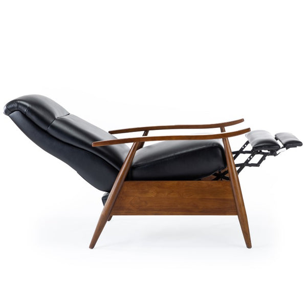 Comfort Pointe Solaris Wood Arm Push Back Recliner Black 