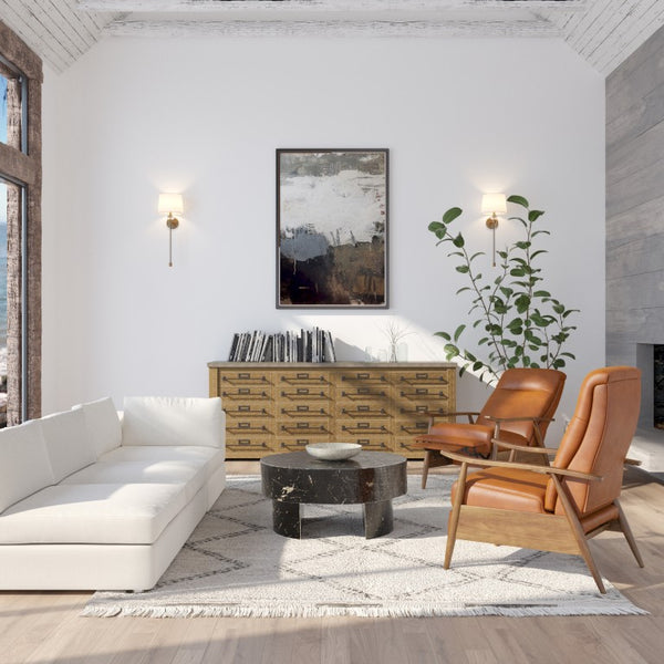 Comfort Pointe Solaris Wood Arm Push Back Recliner Caramel