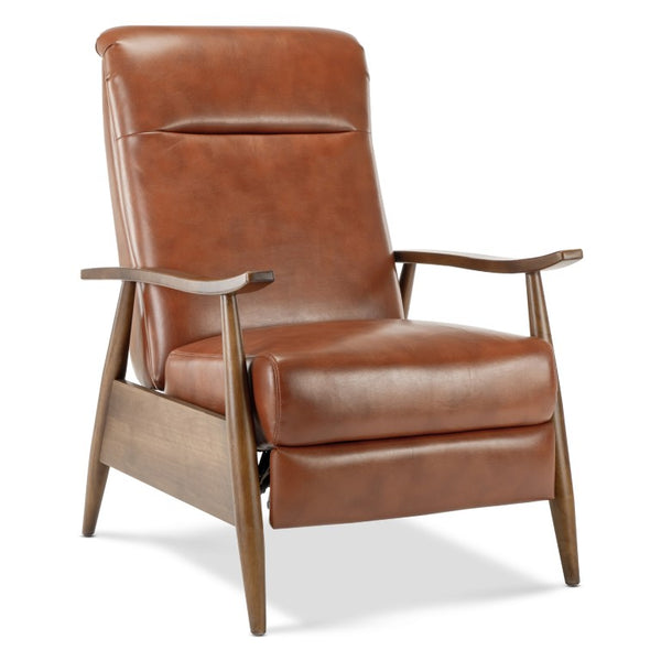 Comfort Pointe Solaris Wood Arm Push Back Recliner Caramel