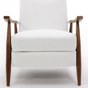 Comfort Pointe Solaris Wood Arm Push Back Recliner Milky