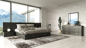 VIG Furniture Modrest Manchester- Contemporary Dark Grey Bedroom Set VGWD-HLF2-BED-SET