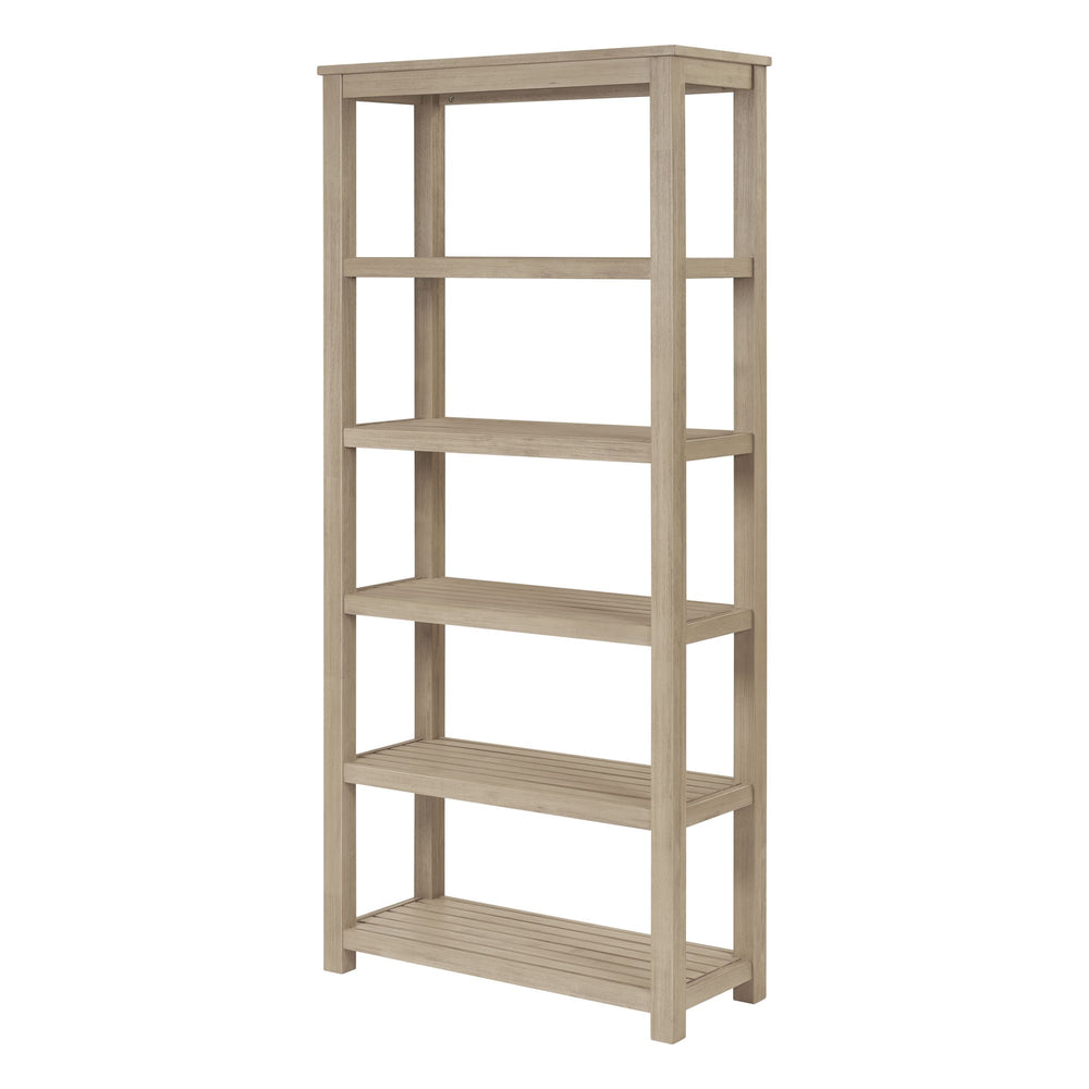 New Pacific Direct Tiburon Versatile 75" Book Shelf - Stylish Display & Pantry Storage In Drifted Sand Or Amber Finish Drifted Sand  802275-ds-npd