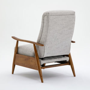 Comfort Pointe Terni Wood Arm Push Back Recliner in Performance Fabric Sea Oat