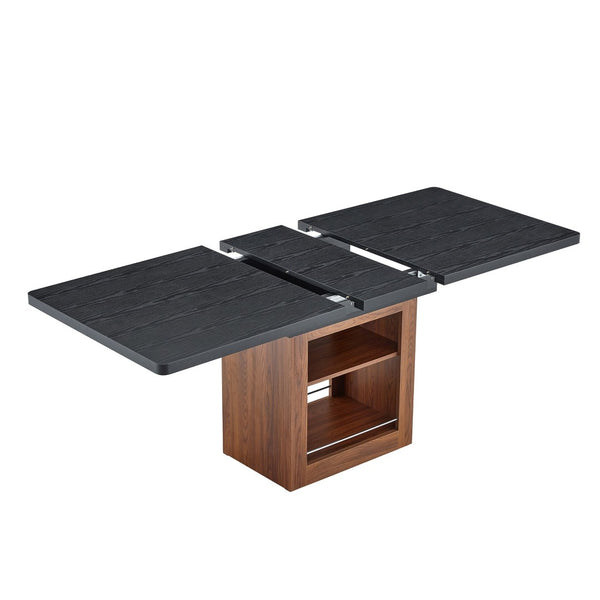 English Elm Only Extendable Dining Tabletop Foldout Surface for Compact Apartment and Kitchen Spaces Black W1151P411352