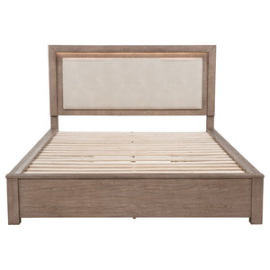 English Elm Gibbons Eastern King Storage Bed with Led Headboard and Four Under Bed Drawers B062S01576