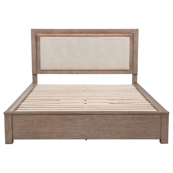 English Elm Gibbons Eastern King Storage Bed with Led Headboard and Four Under Bed Drawers B062S01576