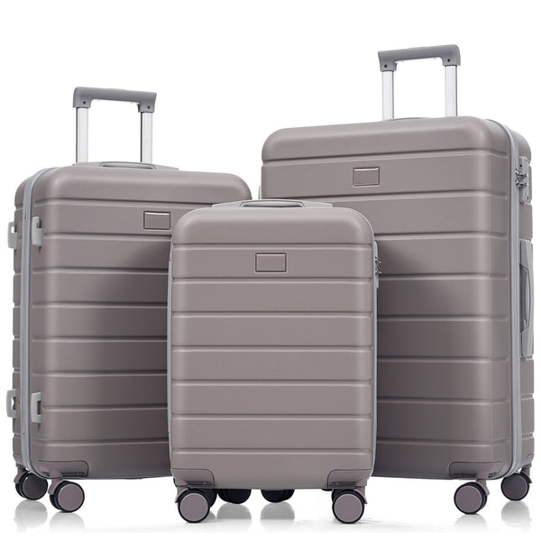 English Elm Premium Abs Hardshell 3 Piece Suitcase Set with Tsa Locks and Spinner Wheels Light Brown N726P296022U