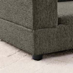 English Elm Comfortable Linen Upholstered Pet Sofa with Backrest and Armrests for Large Dogs Dark Gray W487P430320