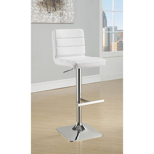 English Elm Fresco Leatherette Channel Tufted Bar Stools Set of Two with Chrome Pedestal Base B062P440323