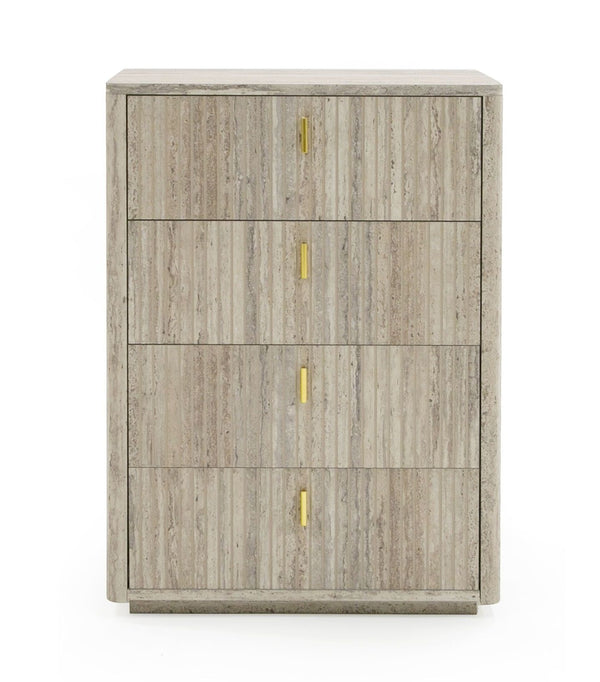 VIG Furniture Nova Domus Roma - Modern Faux Travertine + Gold Chest VGAN-ROMA-CHEST