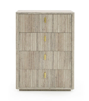 VIG Furniture Nova Domus Roma - Modern Faux Travertine + Gold Chest VGAN-ROMA-CHEST