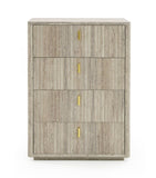 VIG Furniture Nova Domus Roma - Modern Faux Travertine + Gold Chest VGAN-ROMA-CHEST