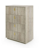 VIG Furniture Nova Domus Roma - Modern Faux Travertine + Gold Chest VGAN-ROMA-CHEST